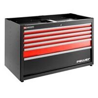 JLS3 Meuble bas double 6 tiroirs + Power rouge