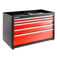 JLS3 Armoire basse double 5 tiroirs rouge