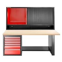 JLS3 Etabli bas 7 tiroirs + dessus, bois