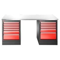JLS3 Établi inox 13 tiroirs haut