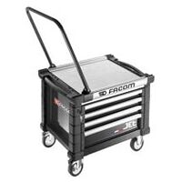 Cutie de scule mobilă JET+ cu 4 sertare, 3 module pe sertar, negru (RAL 9004)