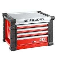 Cassetta degli attrezzi JET+ con 4 cassetti, 3 moduli per cassetto, rosso (RAL 3020)