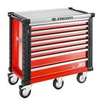 Roller cabinet, 7 drawers, l 948 x h 421 mm, 5 modules per drawer, 0,46 m² top