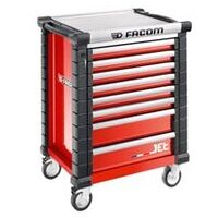 Roller cabinet, 8 drawers, l 569 x h 421 mm, 3 modules per drawer, 0,28 m² top