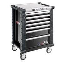 Roller cabinet, 7 drawers, l 569 x h 421 mm, 3 modules per drawer, 0,28 m² top
