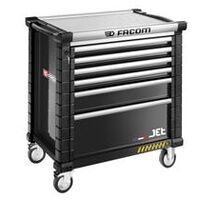 Roller Cabinet, 6 Drawers, L 759 x H 421 mm, 4 Modules per Drawer, Black, safety Range