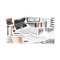 Mechanics set with foam trays 165 tools metric