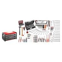 3 drawer toolbox alloy 20″ with mechanics set 136 tools metric