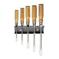 Screwdriever for Pozidriv® hexagonal forged blade with wood handle, 5 pieces
