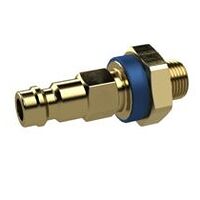 Raccord à embout unique NW 5, laiton brut, G 1/4 AG, bleu