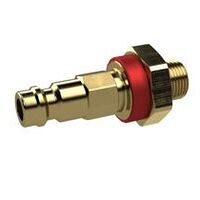 Raccord à embout unique NW 5, laiton brut, G 1/8 AG, rouge