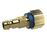 Raccord à embout unique NW 5, laiton brut, G 1/8 IG, bleu