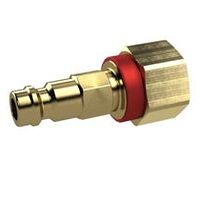 Raccord à embout unique NW 5, laiton brut, G 1/4 IG, rouge
