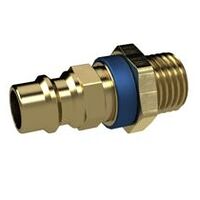 Raccord à embout unique NW 7, 8, laiton brut, G 1/4 AG, bleu