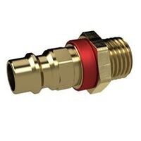 Raccord à embout unique NW 7, 8, laiton brut, G 1/4 AG, rouge