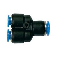 Y-Steckverbindung »Blaue Serie«, reduzierend, Schlauch-Ø 1x6/2x4