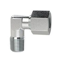 Becsavarható könyökcsatlakozó R 1/4 külső csőátmérő 10, horganyzott acél, 100 bar