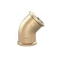 Vinkelstykke 45°, indvendigt/indvendigt, Rp 1/2, tryk 16 bar, blank messing