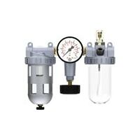 Unitate de întreținere 3 părți „Standard”, recipient din policarbonat, coș de protecție, BG2, G3/8