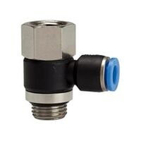 Raccord vissé en L « série bleue » pivotant, G1/4 i./a., max. 15, Ø 12 mm