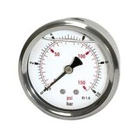 Glycerinový tlakoměr, „tlaková linka“, G 1/4 vzadu, 0–2,5 bar/36 psi, Ø63