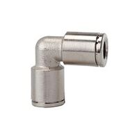 Raccord coudé en L « metallica » pour tuyau extérieur Ø 16, laiton nickelé