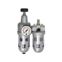 Unité de maintenance 2 pièces « Standard », récipient en polycarbonate, cage de protection, BG1, G1/4