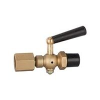 Mérőóra-elzáró csaptelep, csap - forgatható hüvely, sárgaréz, G 1/2