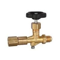 Mérőórás elzáró szelep, forgatható csappal, DIN16270, sárgaréz, G 1/2