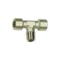 T-stykke, indvendig / udvendig / indvendig, M5, SW 9, messing forniklet