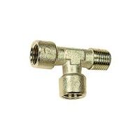 T-stykke, indvendig/indvendig/udvendig, M5, SW 9, messing forniklet