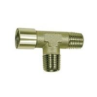 T-stykke, udvendig/udvendig/indvendig, G/R 1/8, SW 10, messing forniklet