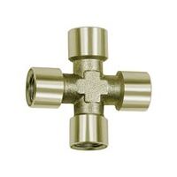 Piesă în cruce, 4 x interior, G 1/4, SW 13, alamă nichelată