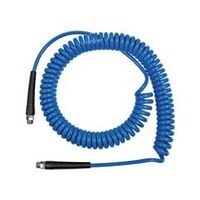 Furtun spiralat, racord filetat, rotativ, ranforsat cu țesătură, PU, G1/4, Ø10x6, 5, 3 m