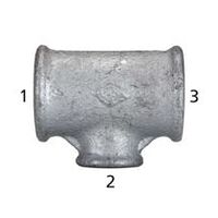 T-stykke 130, IG/IG/IG, Rp 1 1/2, T-afgrening Rp 3/8, sort temperstøbt