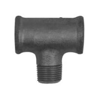 T-stykke 133, Rp 1/2 indvendigt R 1/2 udvendigt Rp 1/2 indvendigt Temperstøbt sort