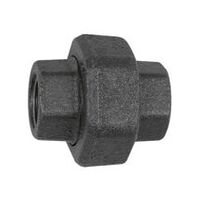 Racord cu filet 330, etanșare plană, Rp 3/8, Rp 3/8, fontă temperată neagră.