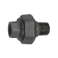 Racord filetat 331, cu etanșare plană, R 1, Rp 1, fontă temperată neagră.