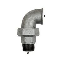 Racord în cot 97, IG/AG, Rp 1/2, R 1/2, fontă neagră