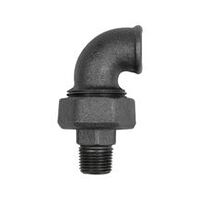 Unión roscada, codo 98, con junta cónica, Rp 1/2, R 1/2, fundición alemana negra