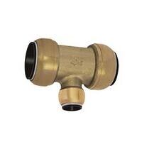 T-reduktionskobling, messing, »sharkbite« til rør-Ø1 22 mm til rør-Ø2 42 mm