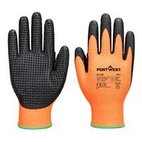 Grip 13 nitrilhandske med høj struktur, orange/sort, størrelse L