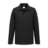 Antistatisch ESD-poloshirt L/S zwart 4XL