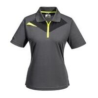 DX4 sikkerhedspolo til kvinder, kortærmet, metalgrå, XS