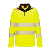 DX4 Hi-Vis Zip Poloshirt L/S Gelb/Schwarz 4XL