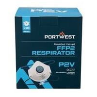 Tvarovaná respirátorová maska FFP2 s ventilem (balení po 10 ks) Bílá 0