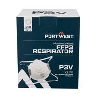 Tvarovaná respirátorová maska FFP3 s ventilem (balení po 10 ks) Bílá 0