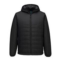 Professionelle isolierte Baffle-Jacke mit Kapuze, Schwarz, Größe L