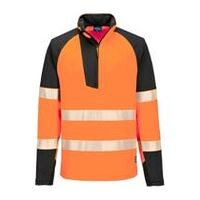 PW3 Hi-Vis 1/4 Zip Sweatshirt Orange/Sort 4XL