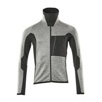 Fleecepullover mit Reißverschluss ADVANCED, Unisex, Grau-meliert/Schwarz, Größe 2XL